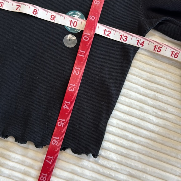 Aeropostale Seriously Soft Baby Tee Ribbed Long Sleeve Cropped Lettuce Hem M - Picture 6 of 10